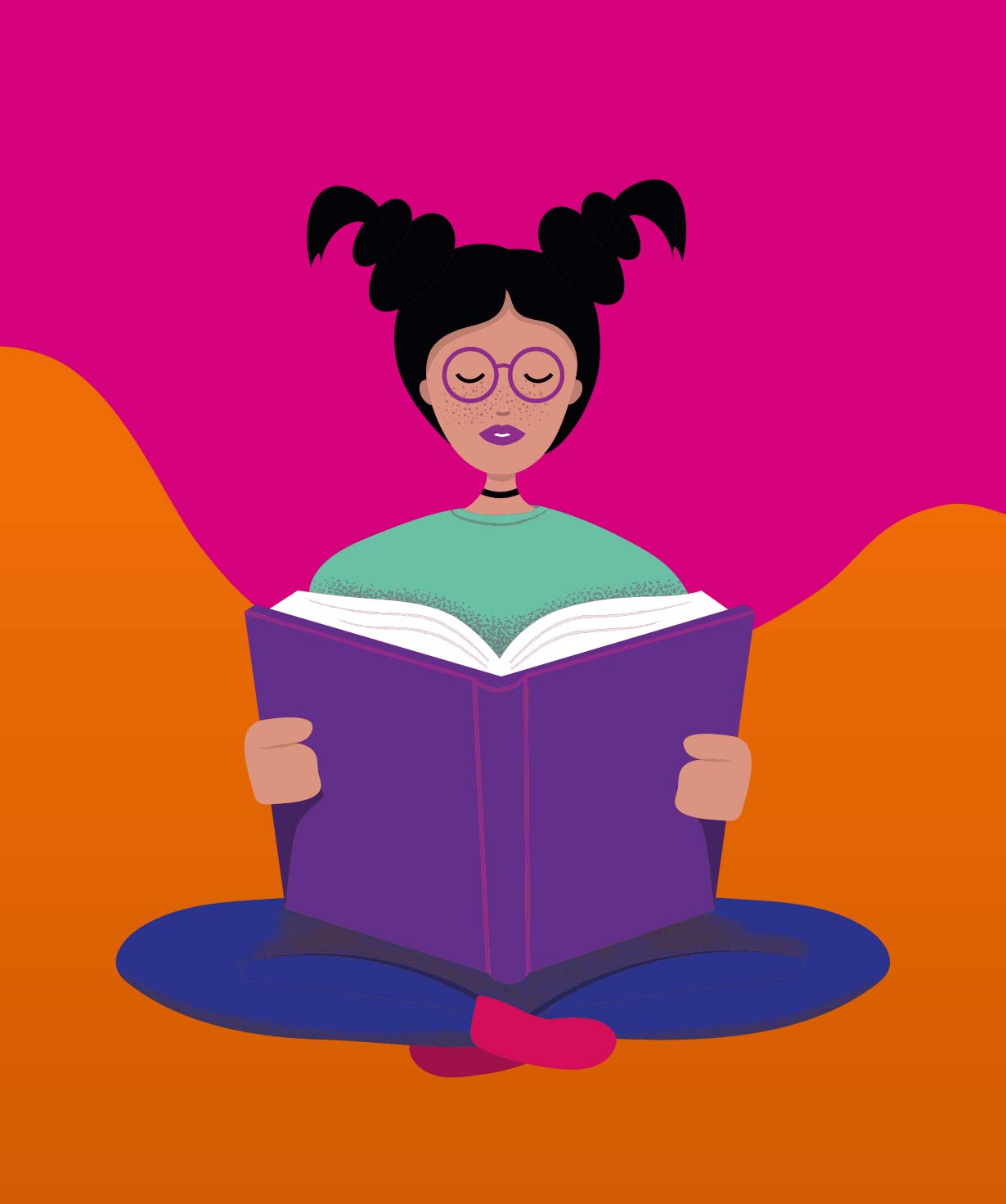 Illustration und Plakatdesign für die Kinder- und Jugendliteraturtage Koblenz – lesendes Mädchen als Keyvisual